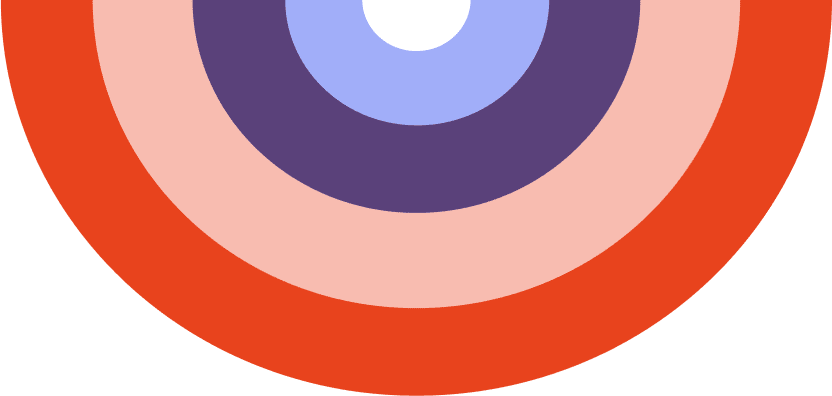 Simbolo di #GiovaniloltrelaSM - Connessioni: cerchi concentrici con i colori AISM
